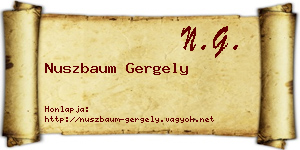 Nuszbaum Gergely névjegykártya